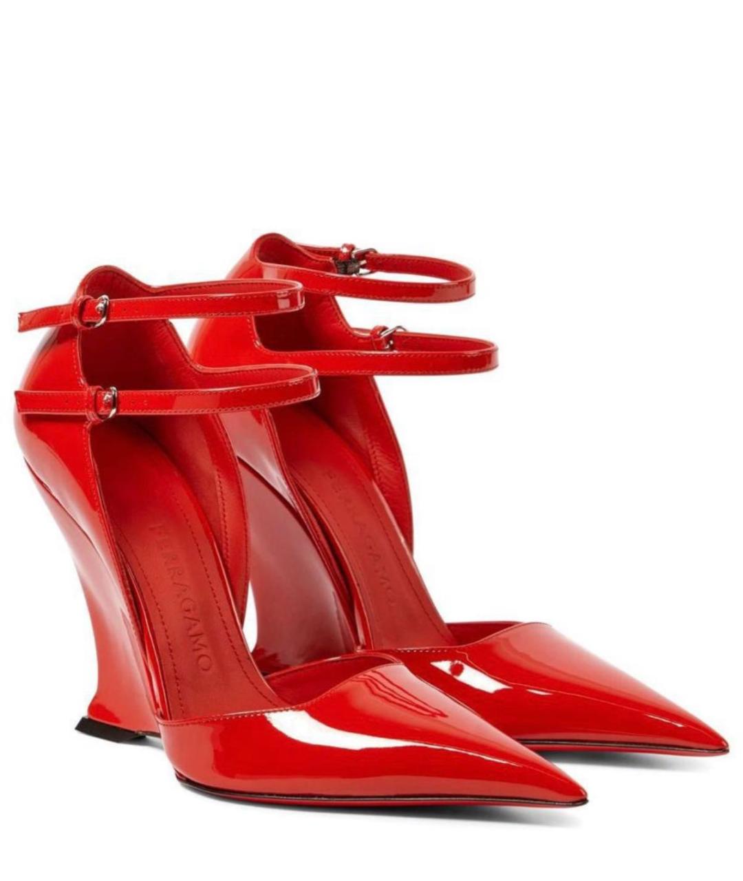 FERRAGAMO Красные туфли из лакированной кожи, фото 2