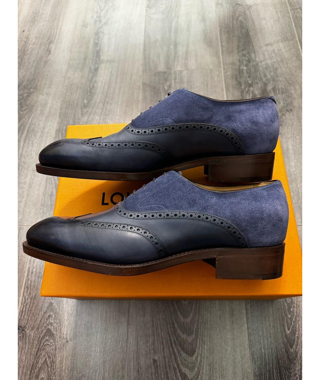 LOUIS VUITTON PRE-OWNED Темно-синие кожаные туфли, фото 9