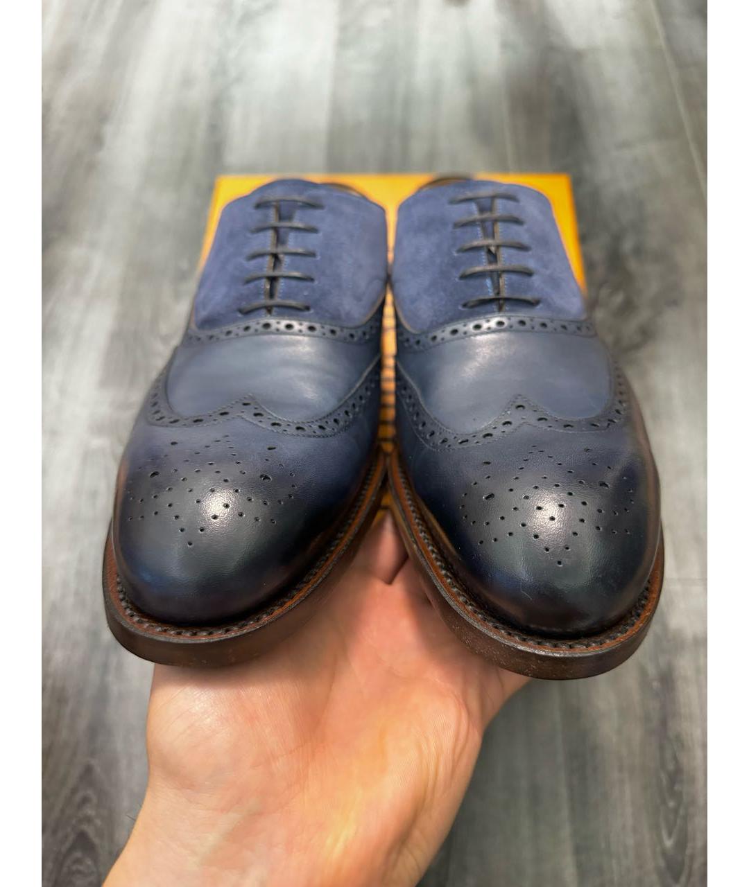 LOUIS VUITTON PRE-OWNED Темно-синие кожаные туфли, фото 2