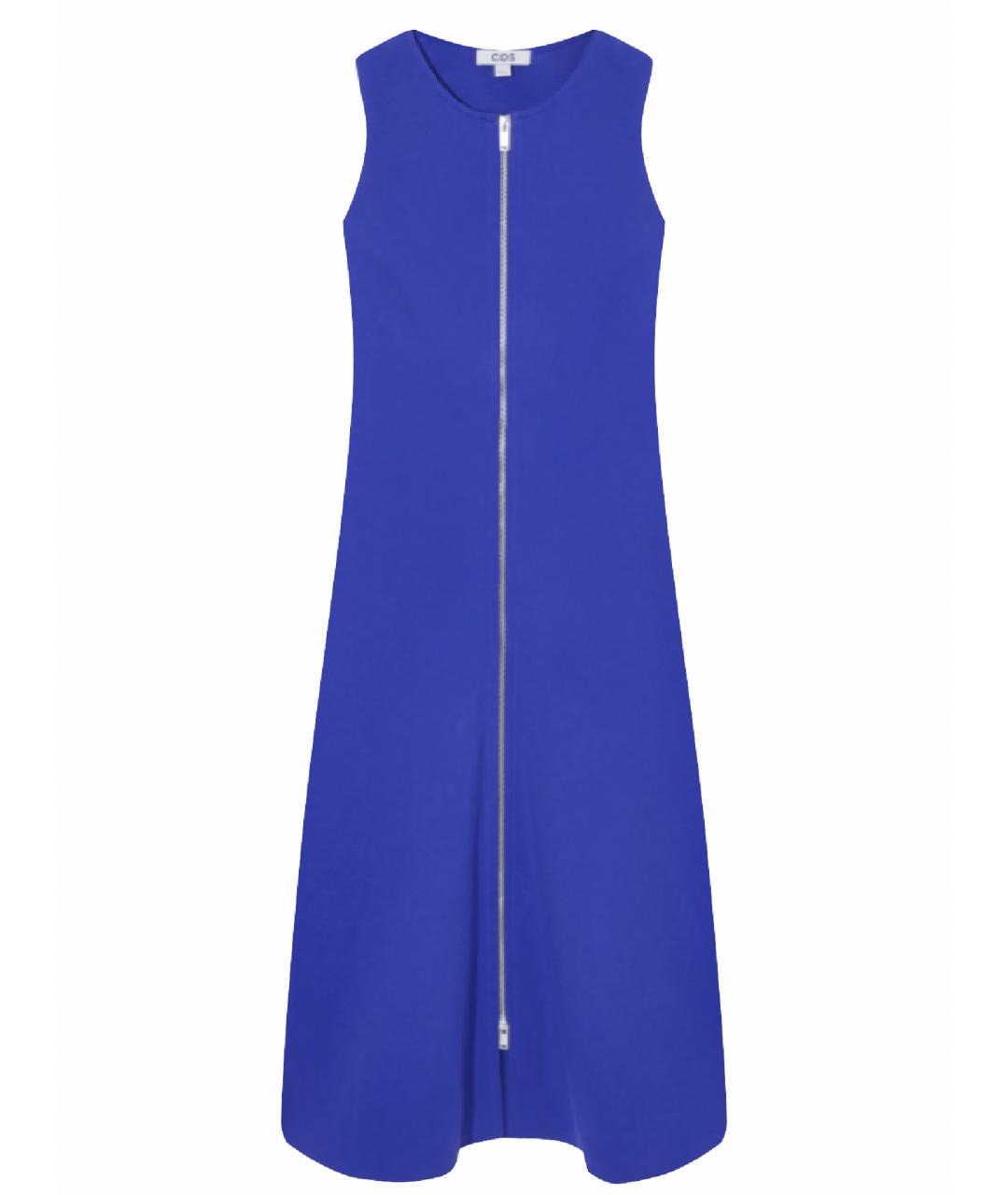 COS Синее хлопко-эластановое повседневное платье, фото 1