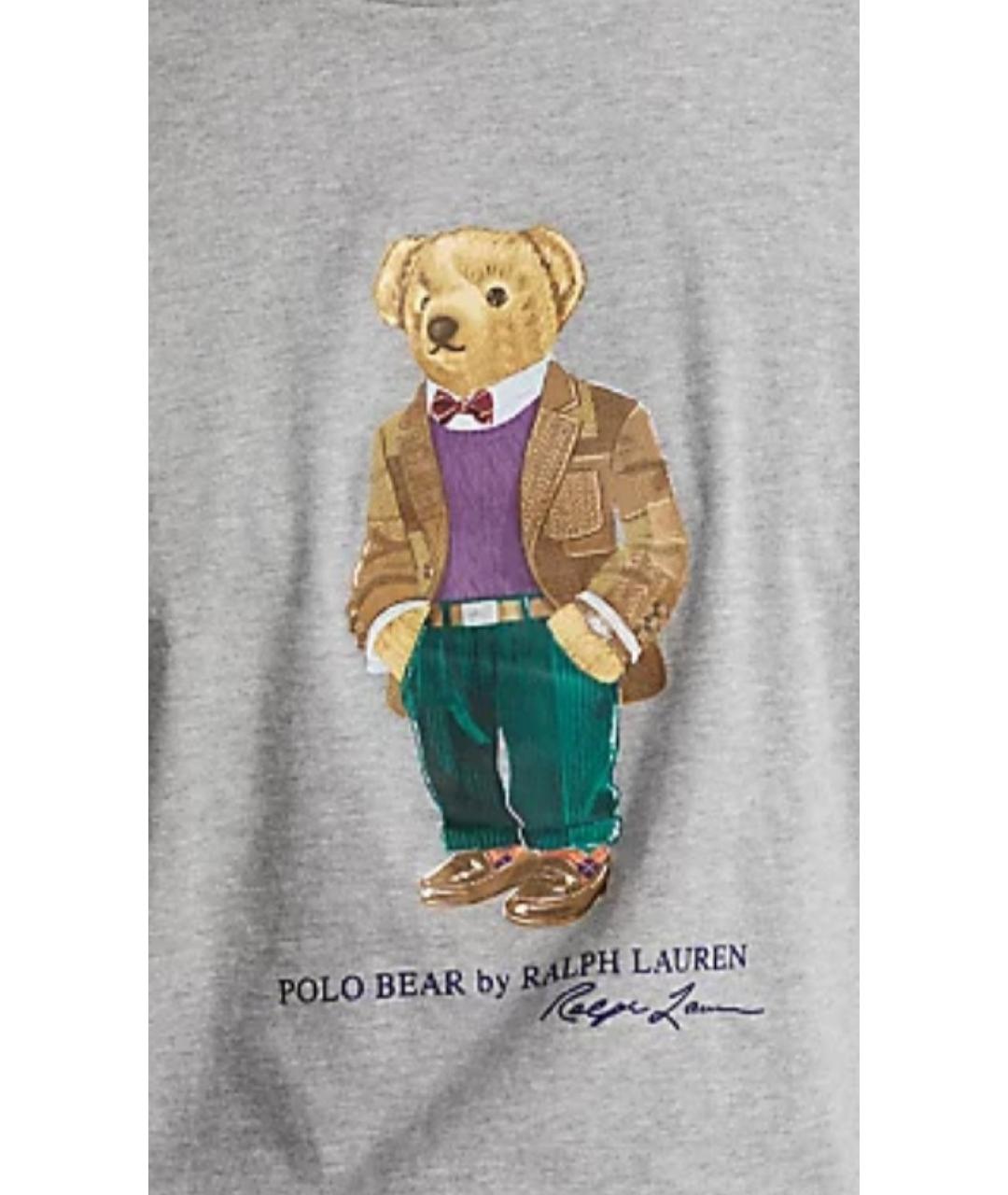 POLO RALPH LAUREN Серая хлопковая футболка, фото 3