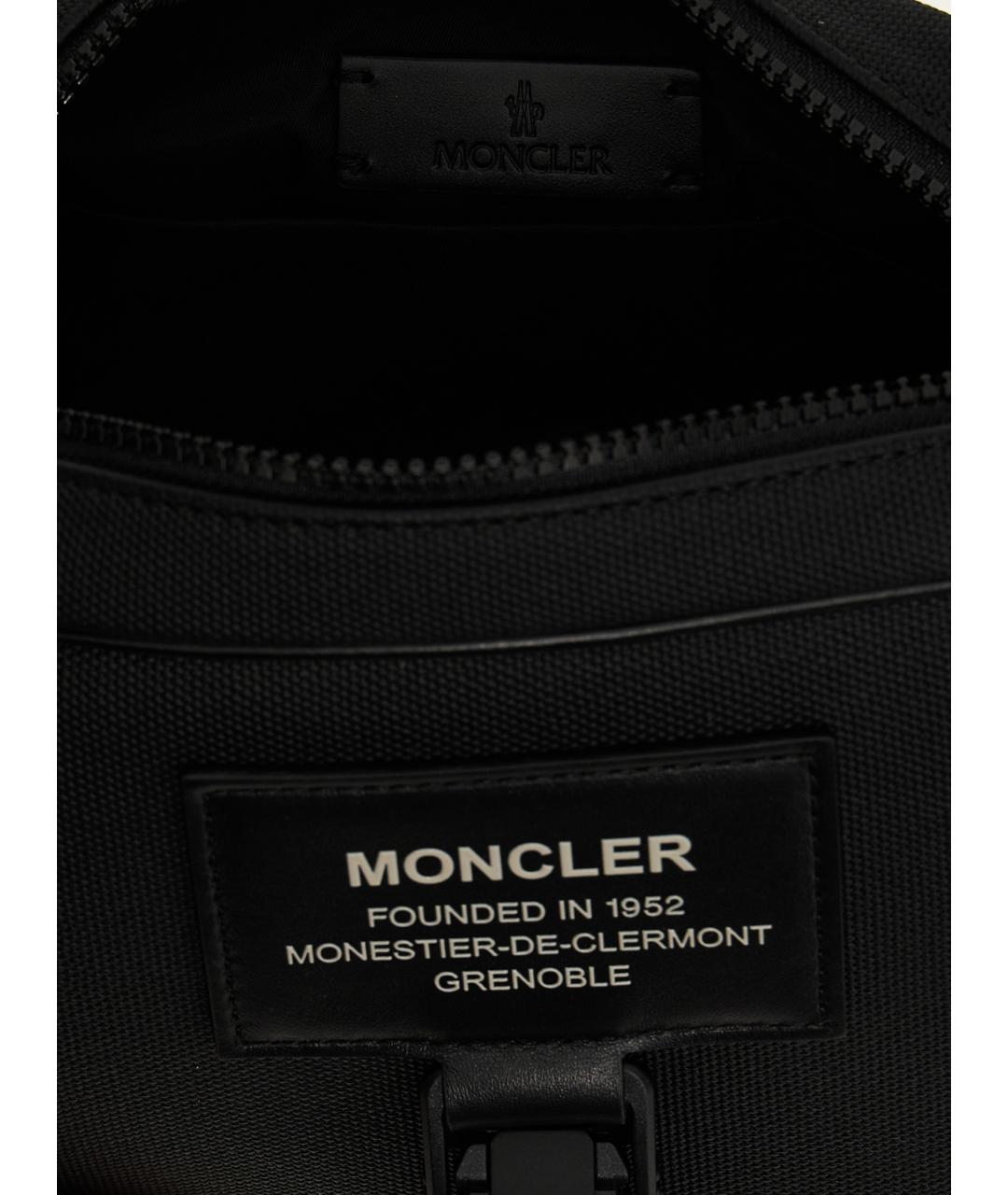 MONCLER Черная синтетическая сумка на плечо, фото 4