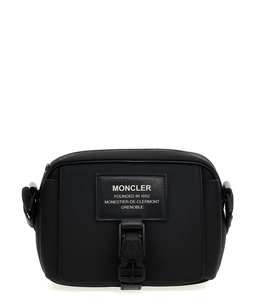 MONCLER Черная синтетическая сумка на плечо, фото 1