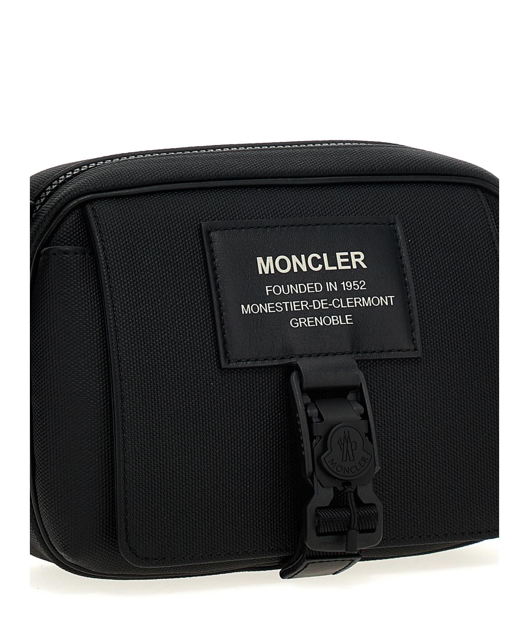 MONCLER Черная синтетическая сумка на плечо, фото 3