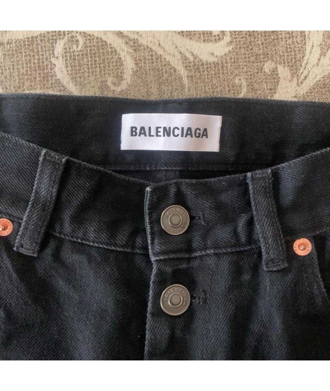BALENCIAGA Черные хлопковые прямые джинсы, фото 3