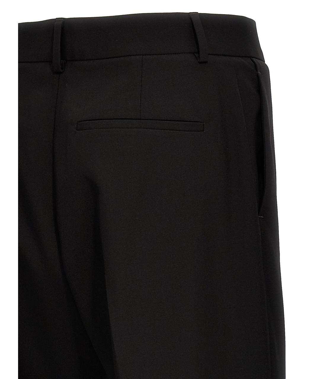 VALENTINO Черные шерстяные повседневные брюки, фото 4