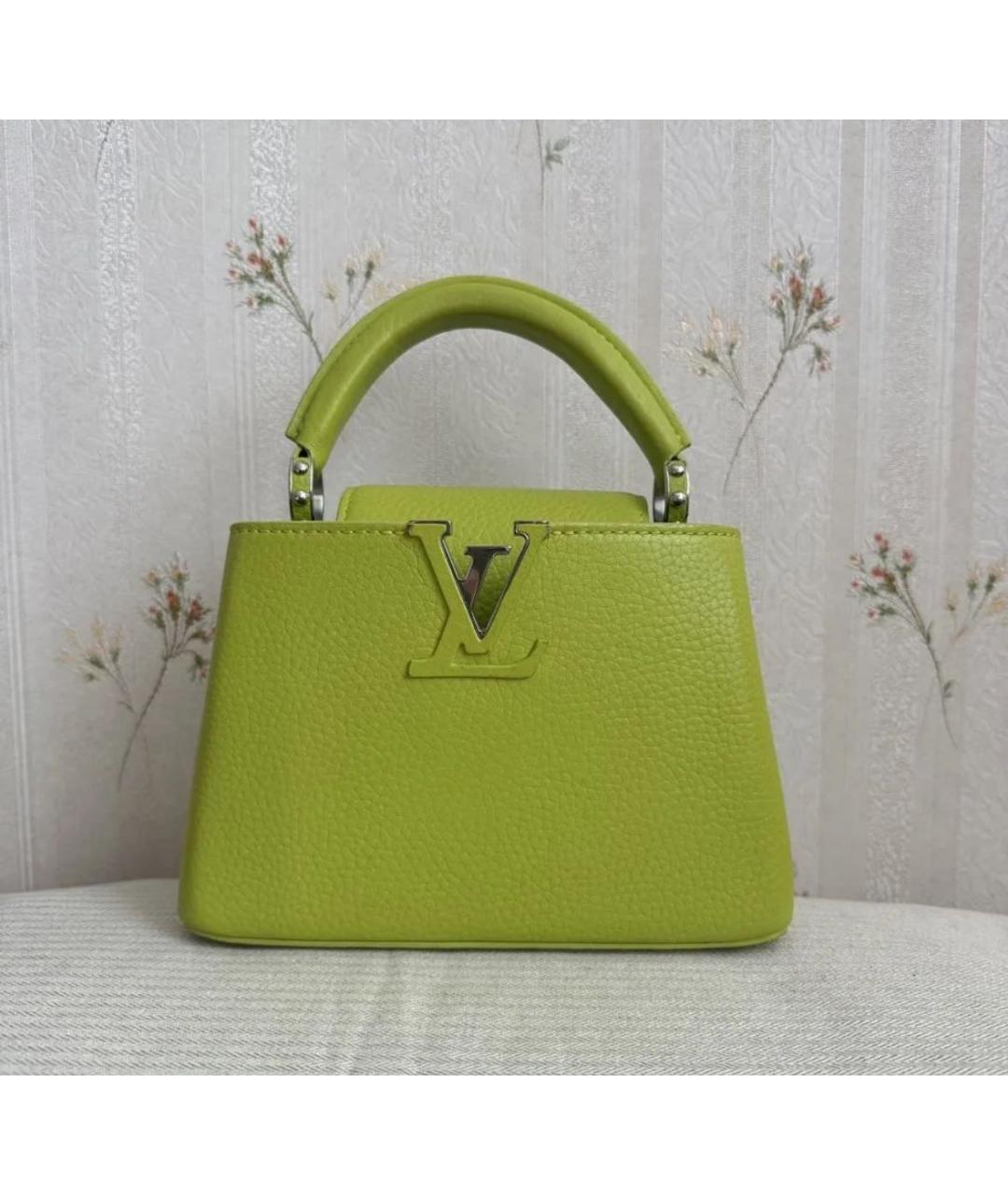 LOUIS VUITTON PRE-OWNED Салатовая кожаная сумка с короткими ручками, фото 9