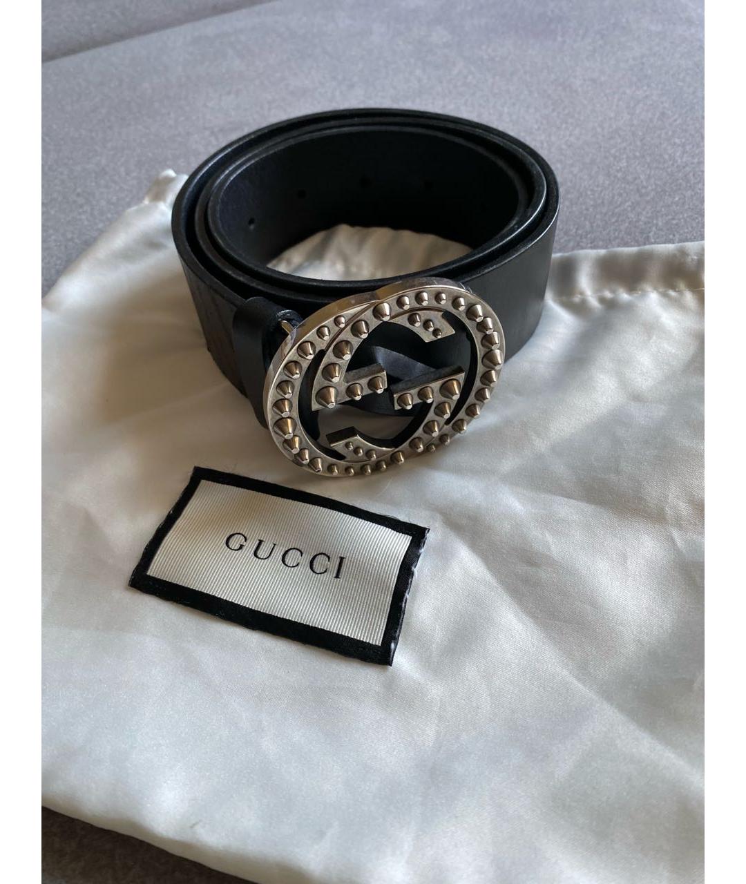 GUCCI Черный кожаный ремень, фото 5