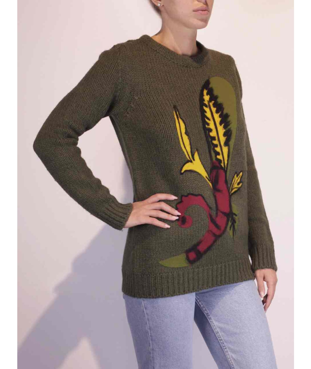 STELLA MCCARTNEY Зеленый шерстяной джемпер / свитер, фото 2