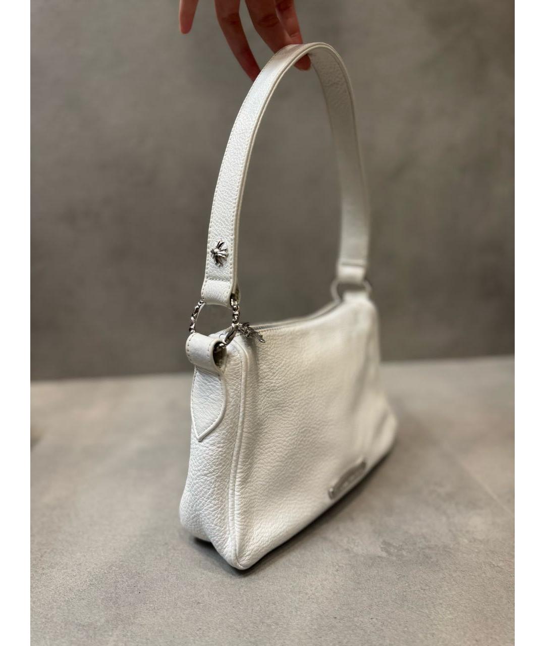 CHROME HEARTS Белая кожаная сумка с короткими ручками, фото 5