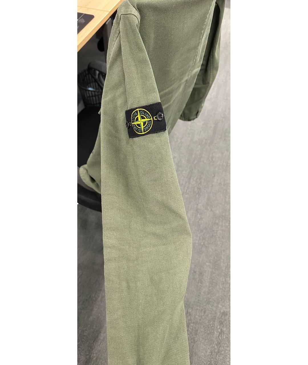 STONE ISLAND Зеленая хлопковая куртка, фото 3