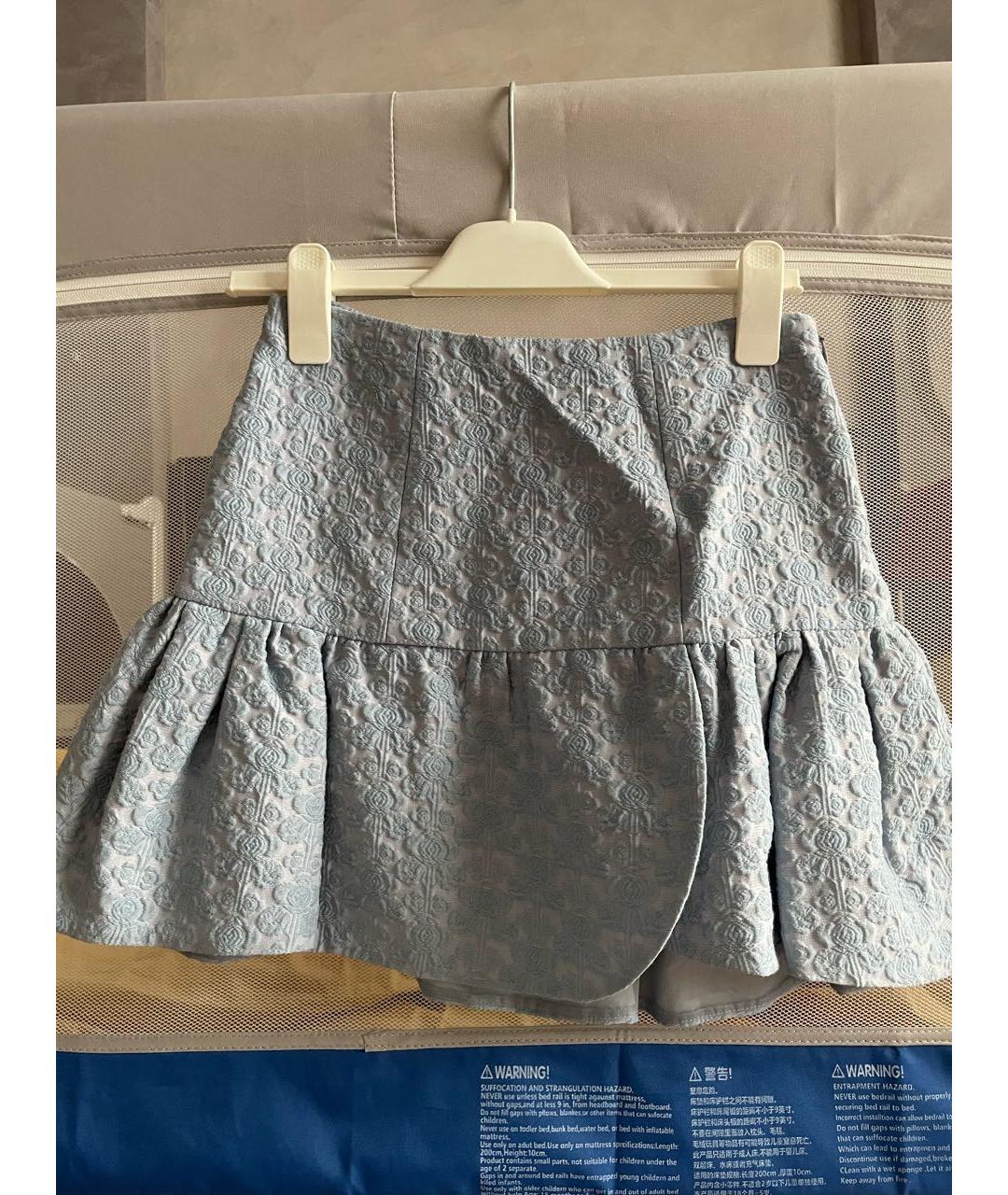 MIU MIU Голубая юбка мини, фото 2