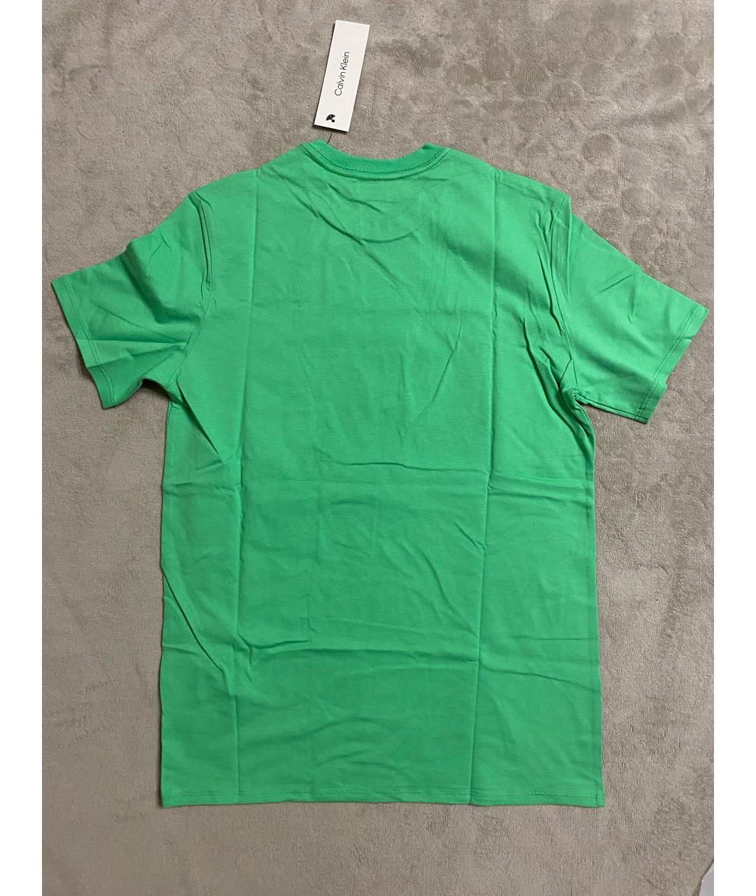 CALVIN KLEIN Зеленая хлопковая футболка, фото 2