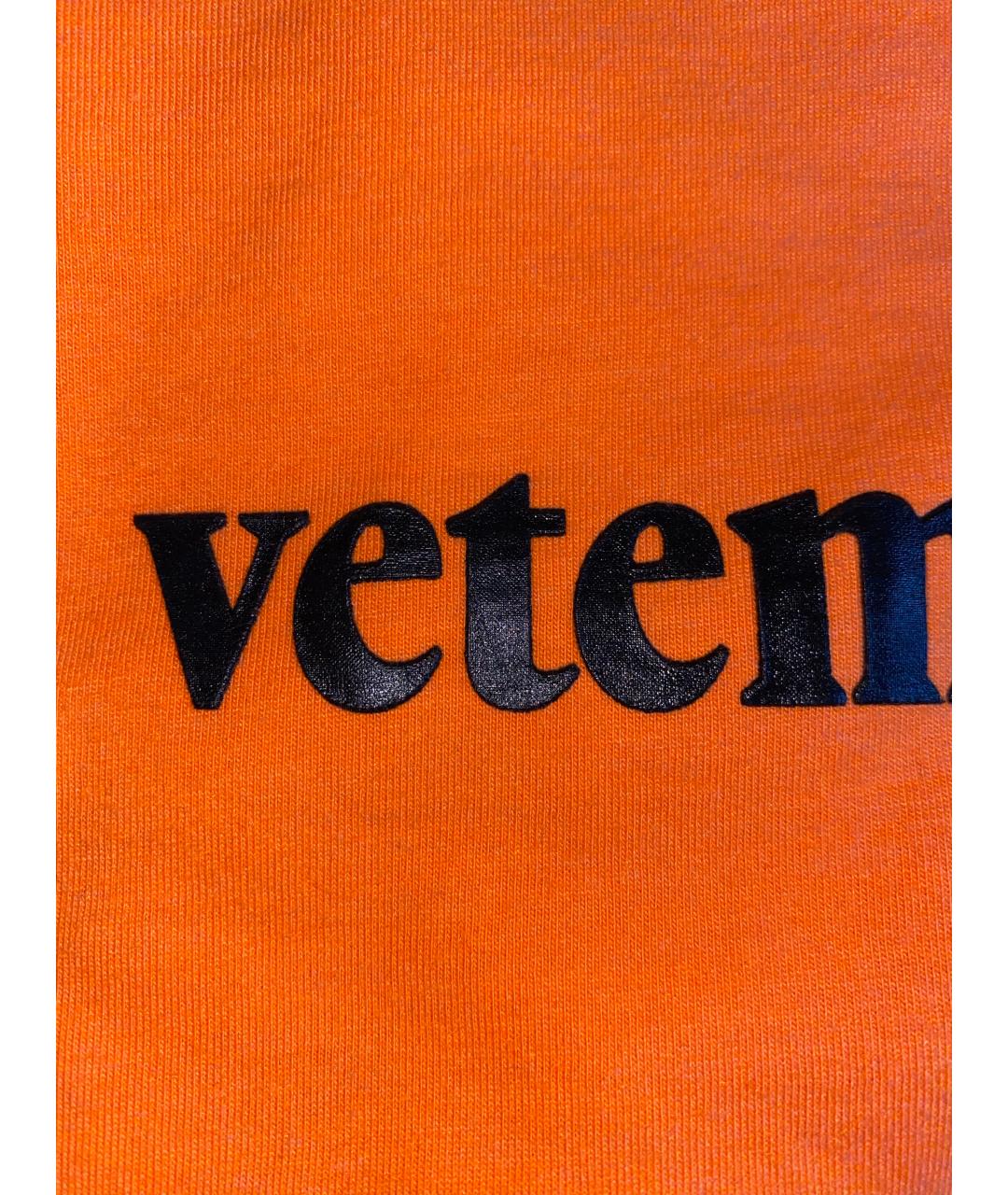 VETEMENTS Оранжевая хлопковая футболка, фото 9