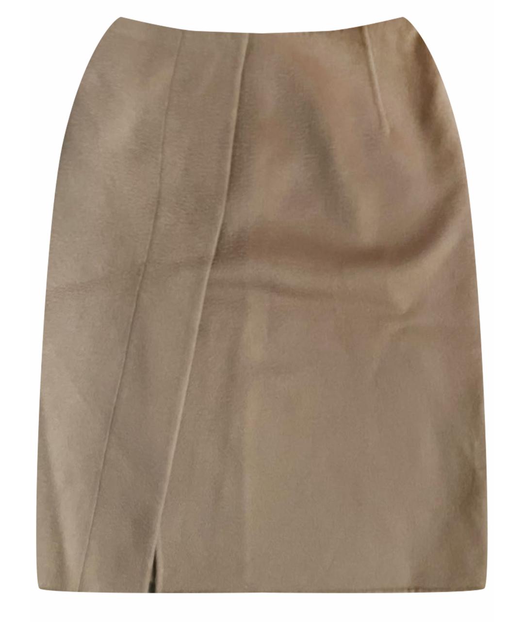 MALO Коричневая шерстяная юбка миди, фото 1