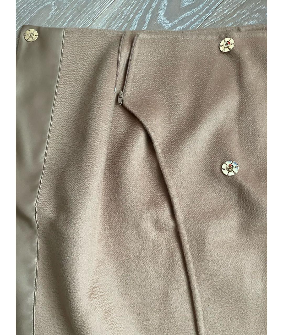 MALO Коричневая шерстяная юбка миди, фото 4