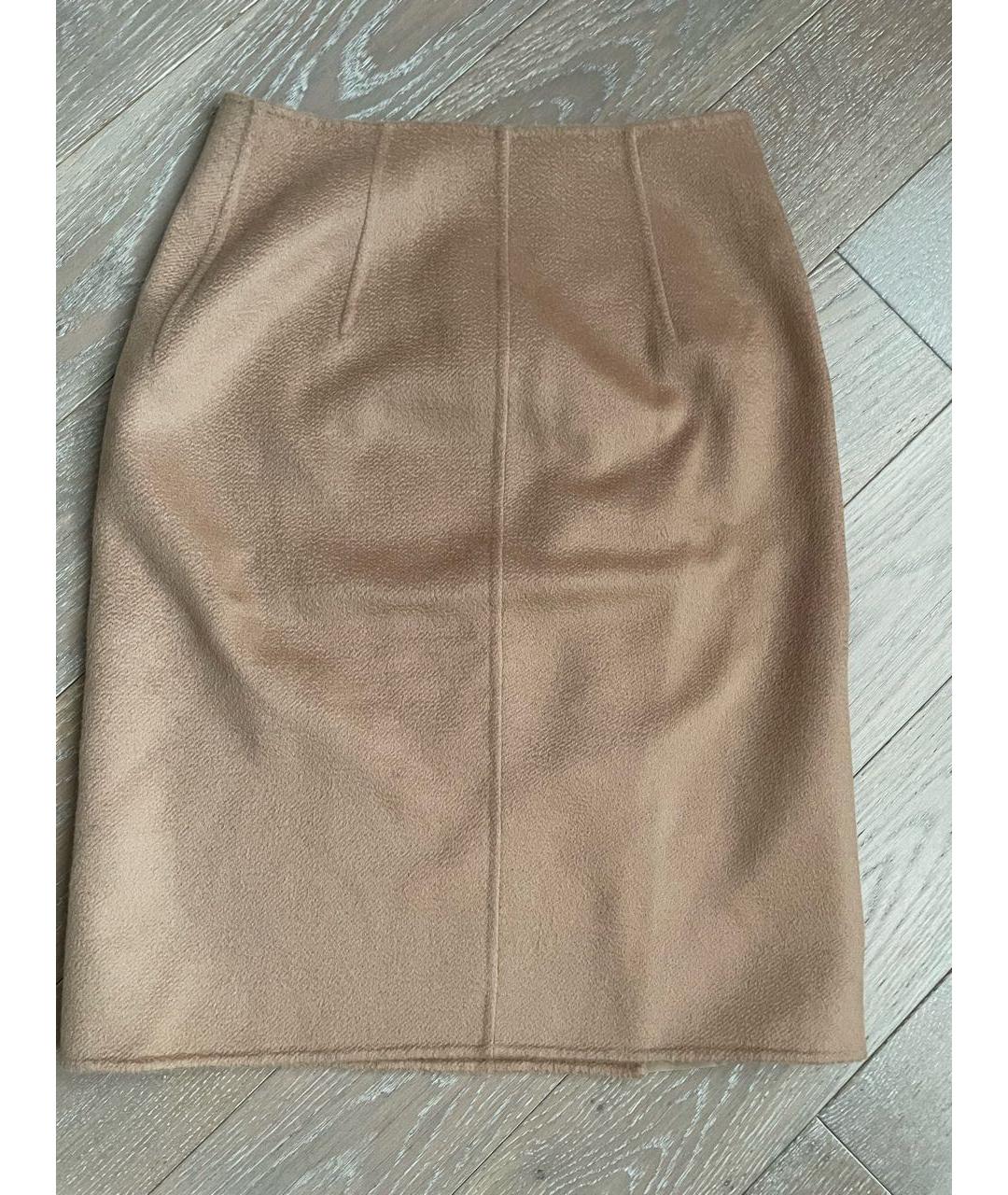MALO Коричневая шерстяная юбка миди, фото 2