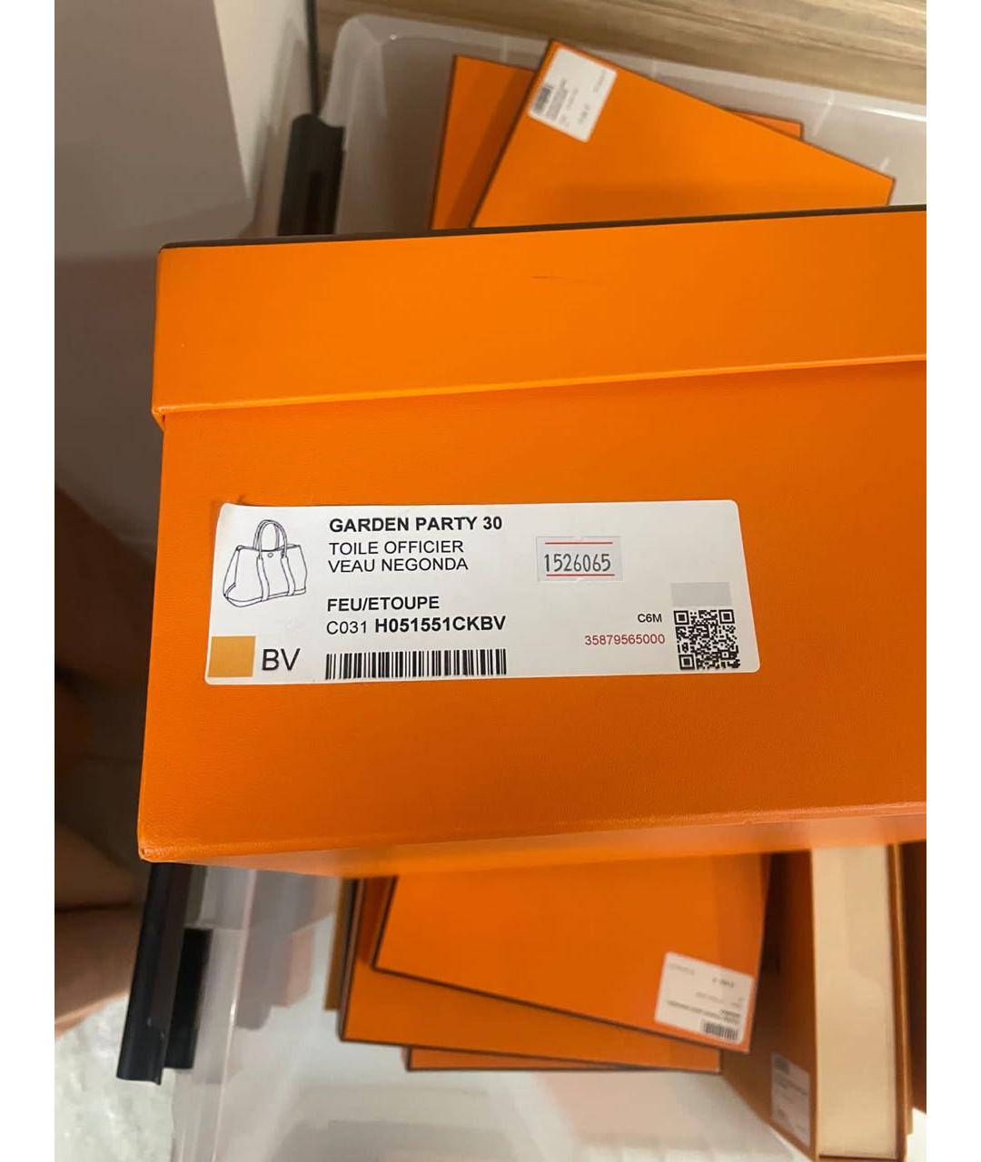 HERMES Оранжевая сумка тоут, фото 3