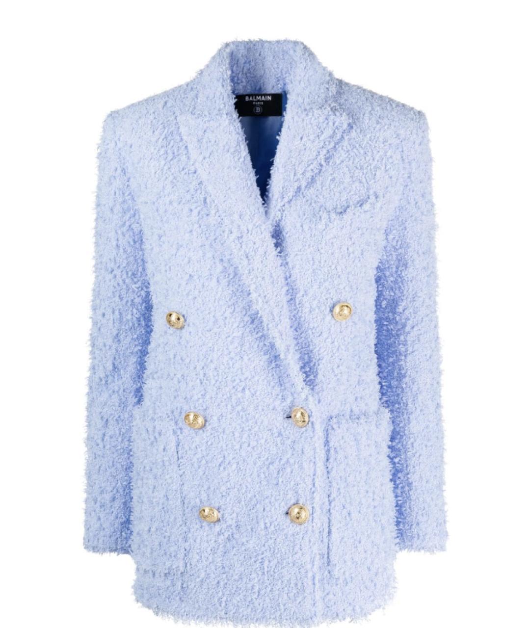 BALMAIN Голубой вискозный жакет/пиджак, фото 1