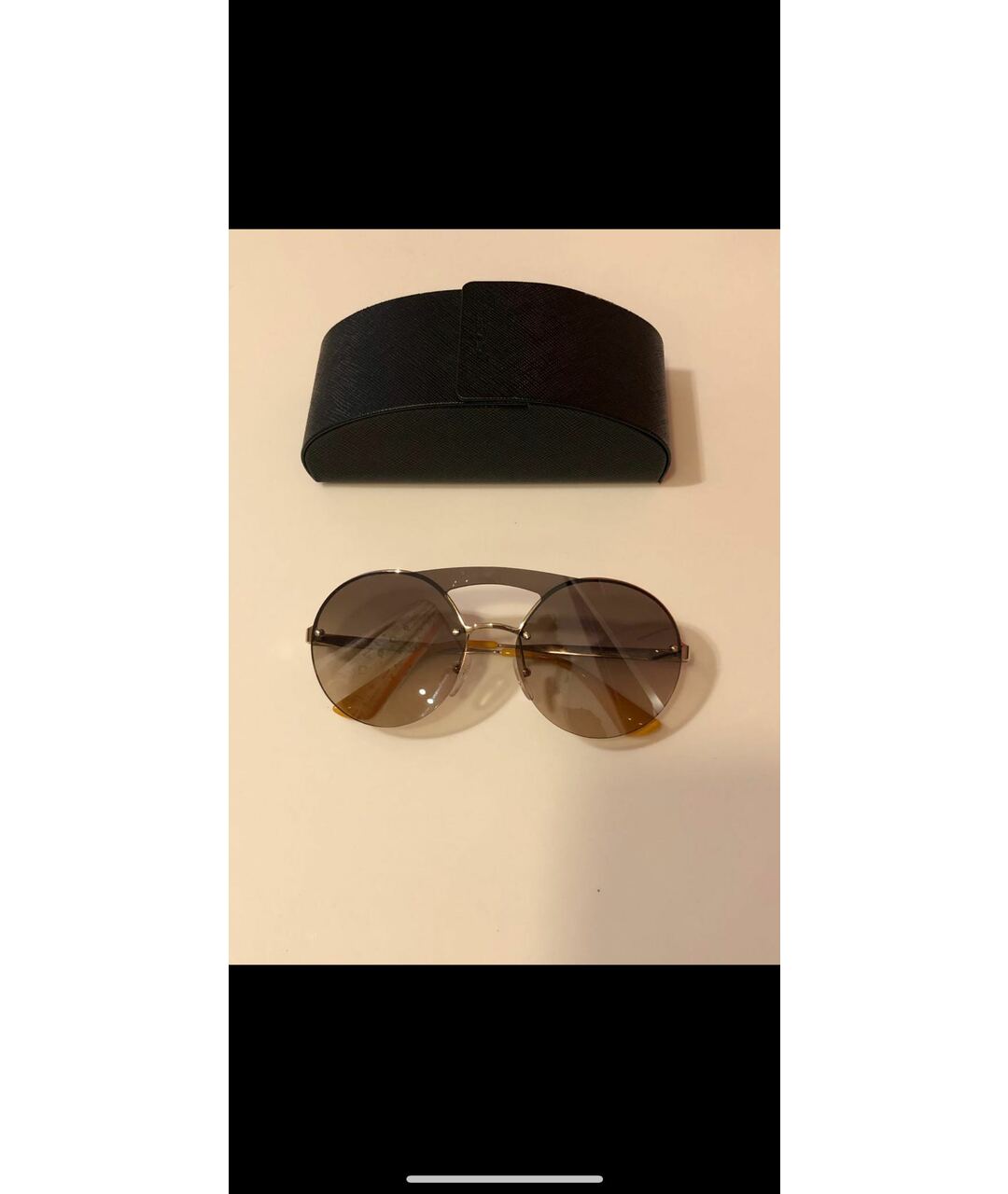 PRADA Горчичные металлические солнцезащитные очки, фото 9