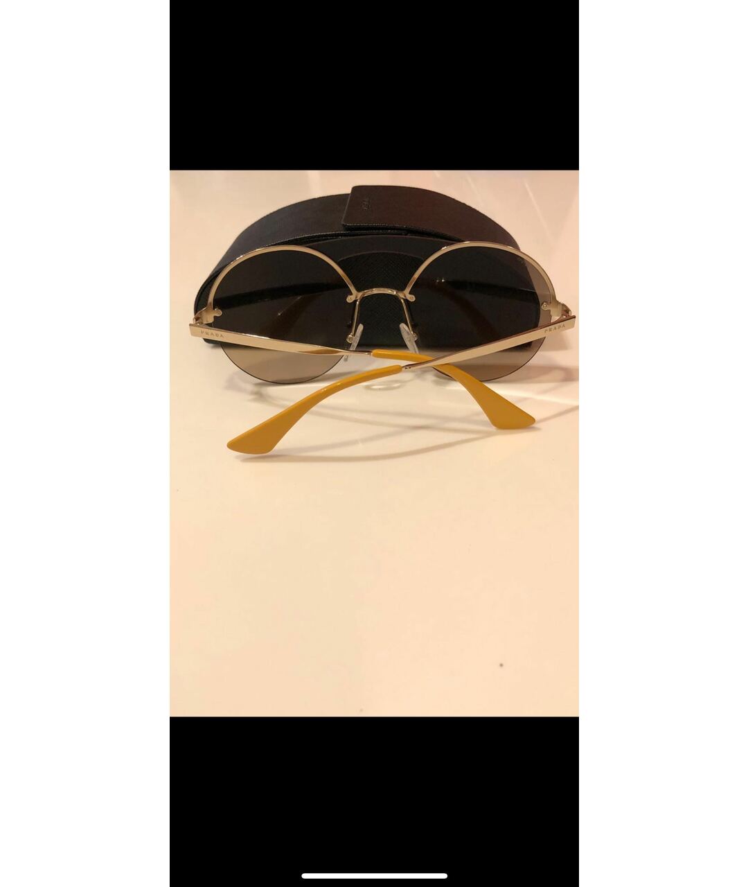 PRADA Горчичные металлические солнцезащитные очки, фото 3