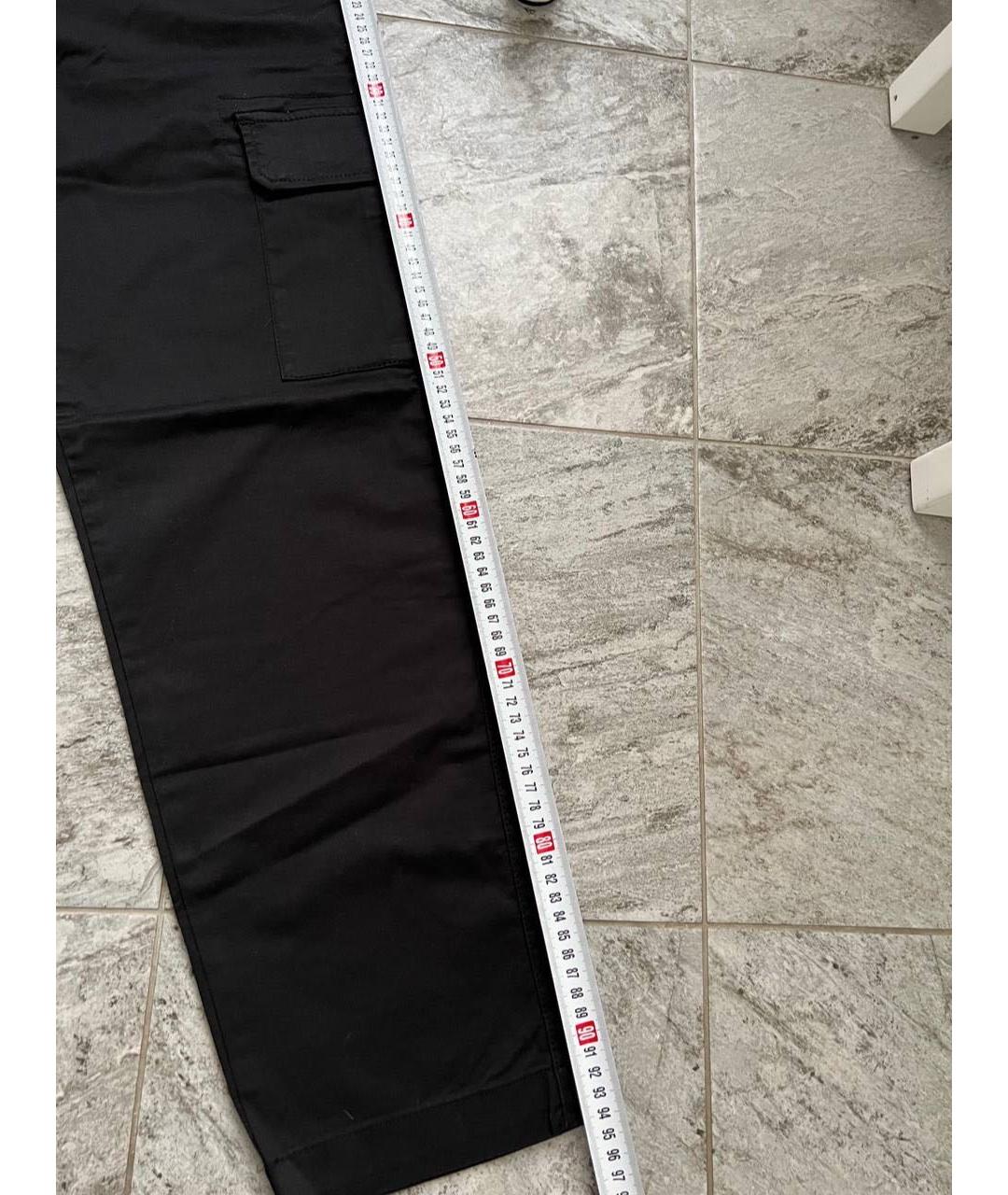 LIU JO Черные хлопко-эластановые повседневные брюки, фото 8