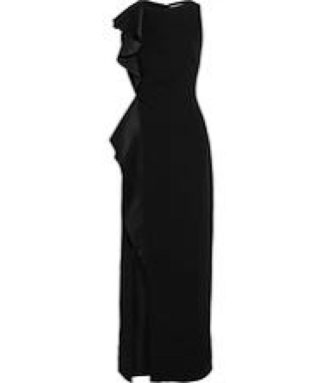 HALSTON HERITAGE Черное креповое вечернее платье, фото 1