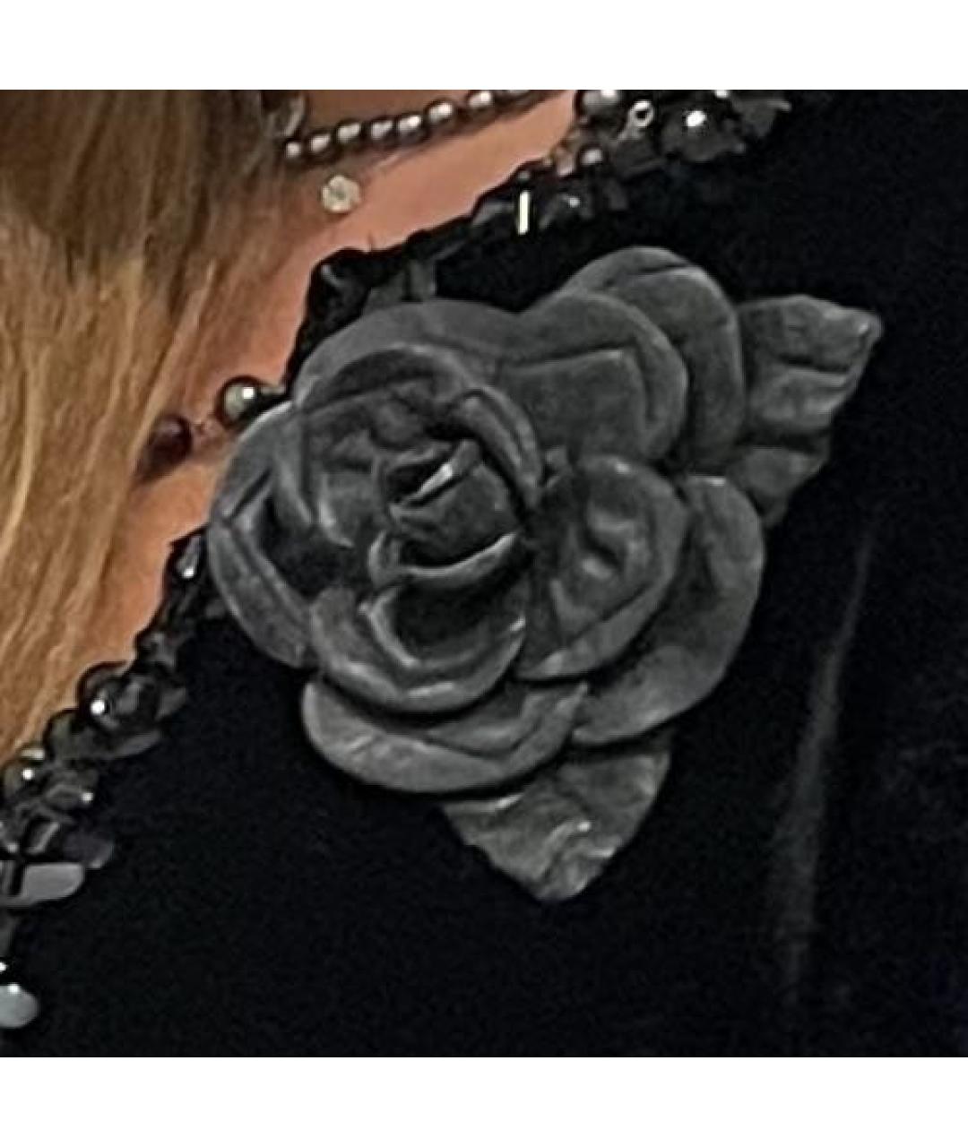 CHANEL Черная кожаная булавка / брошь, фото 8