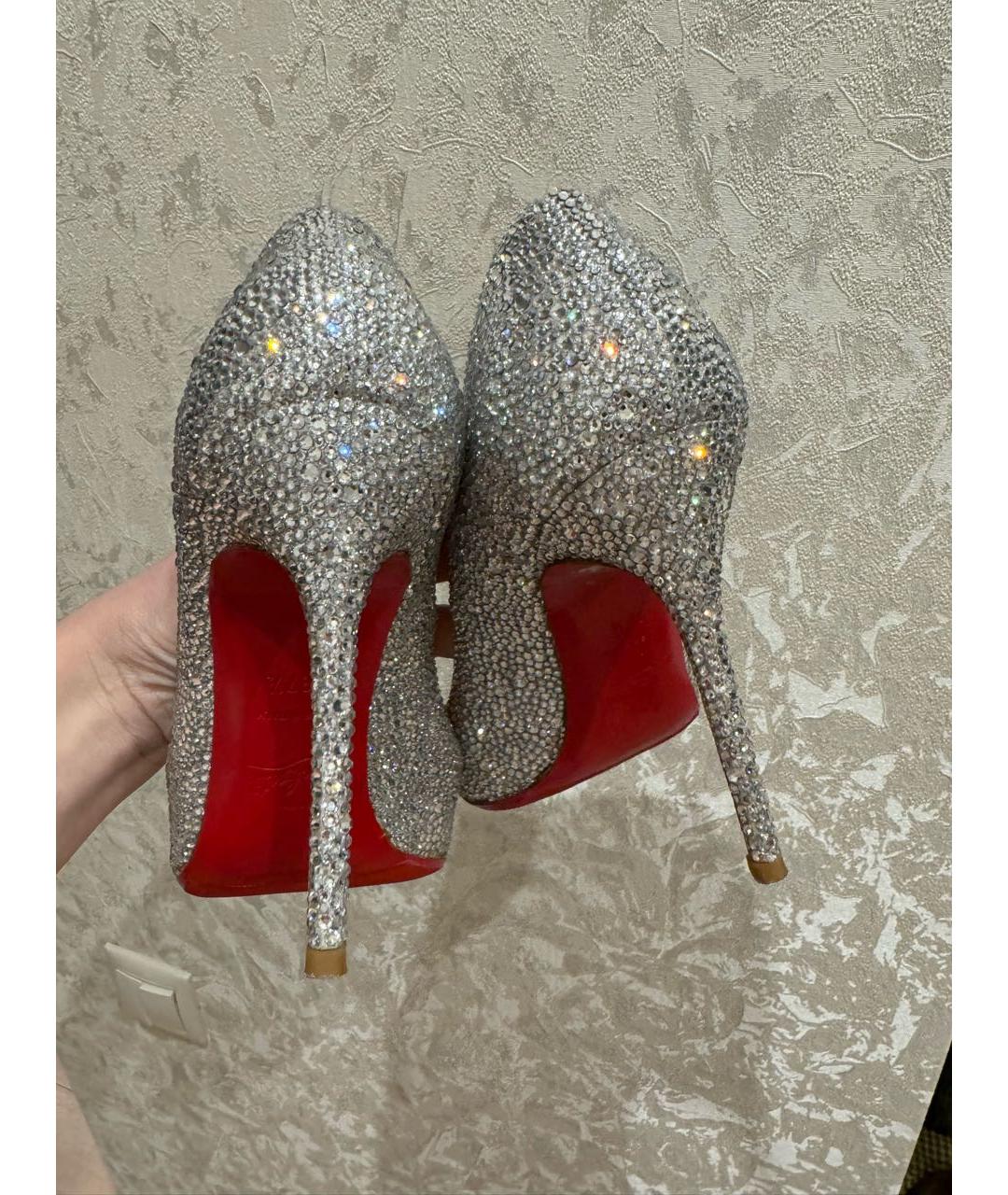 CHRISTIAN LOUBOUTIN Серебряные туфли, фото 6