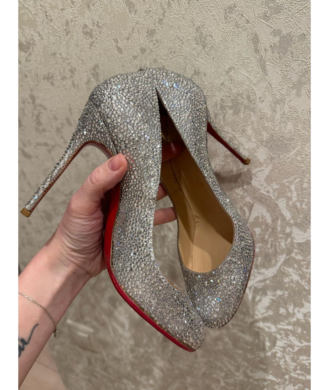 CHRISTIAN LOUBOUTIN Серебряные туфли, фото 5