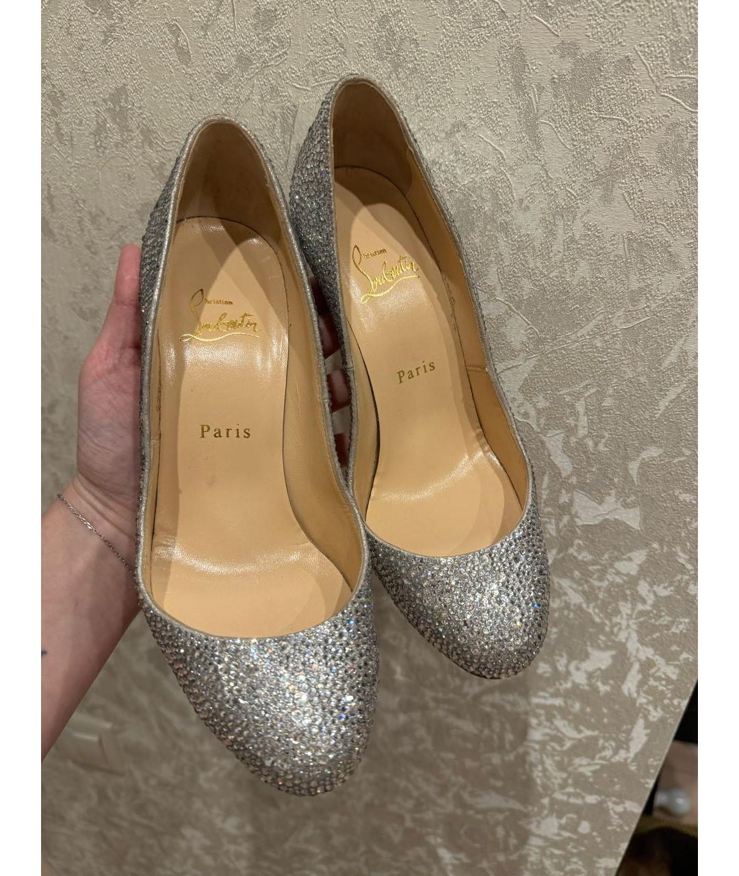 CHRISTIAN LOUBOUTIN Серебряные туфли, фото 2