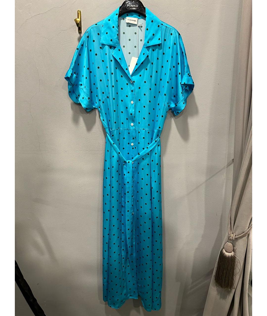 P.A.R.O.S.H. Голубое вискозное повседневное платье, фото 8