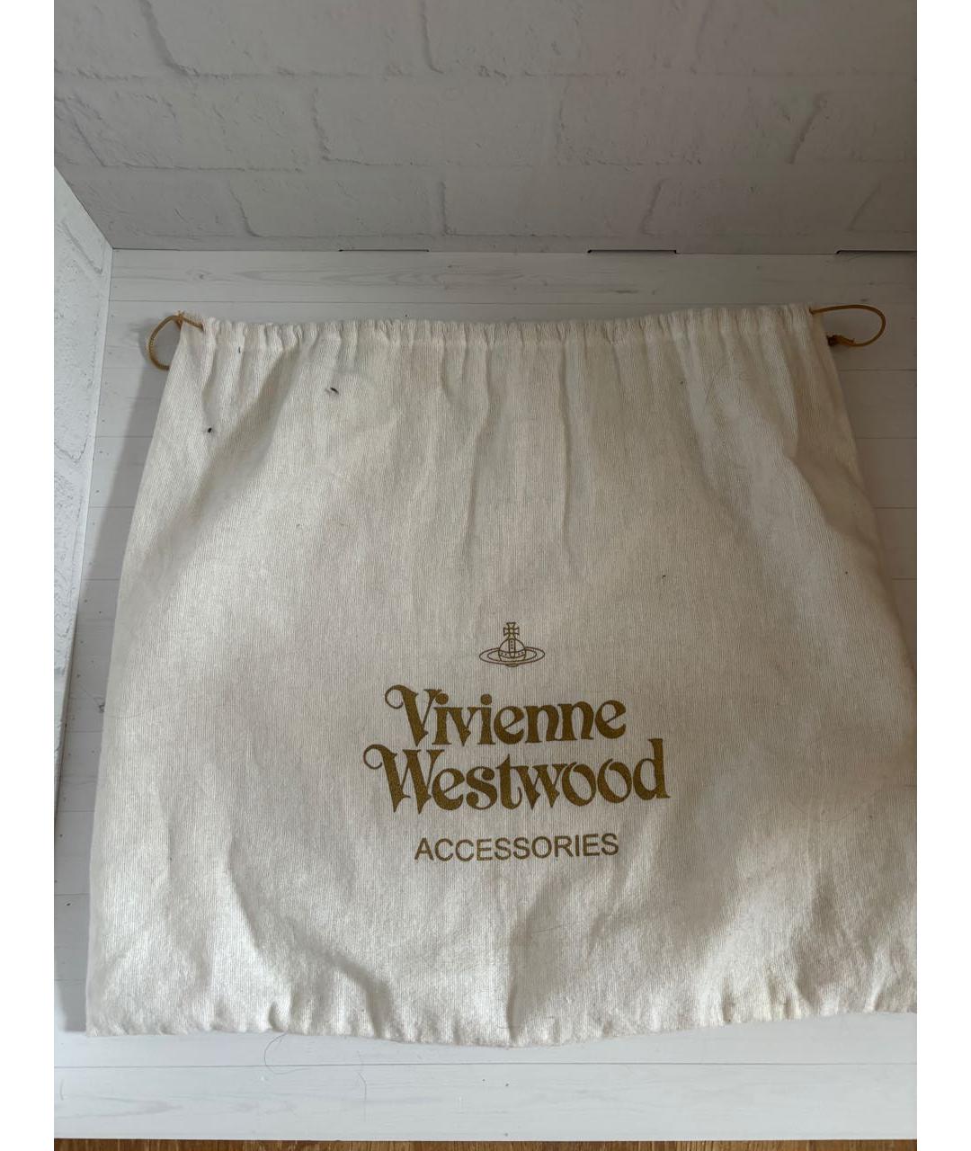 VIVIENNE WESTWOOD Золотая сумка с короткими ручками из лакированной кожи, фото 5