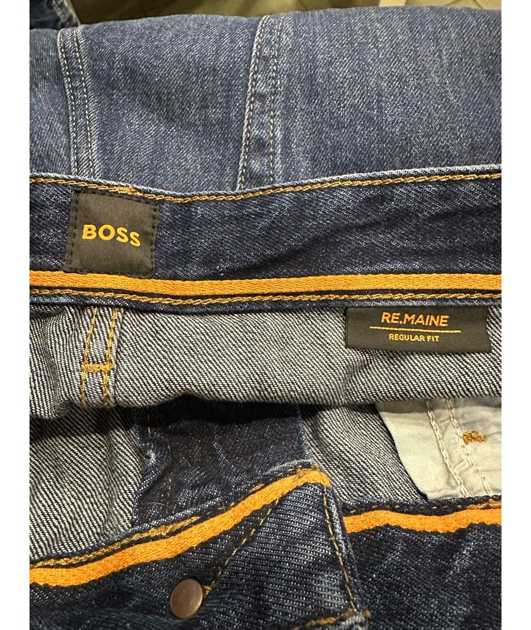 HUGO BOSS Голубые хлопковые прямые джинсы, фото 7