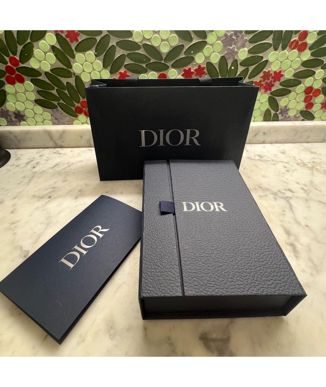 CHRISTIAN DIOR PRE-OWNED Темно-синий шелковый галстук, фото 2