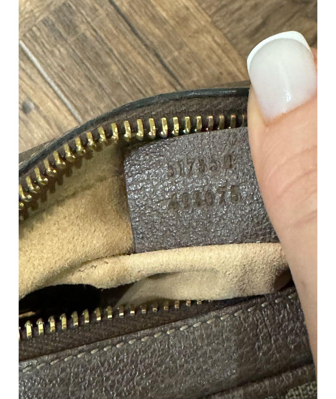 GUCCI Коричневая кожаная сумка через плечо, фото 6