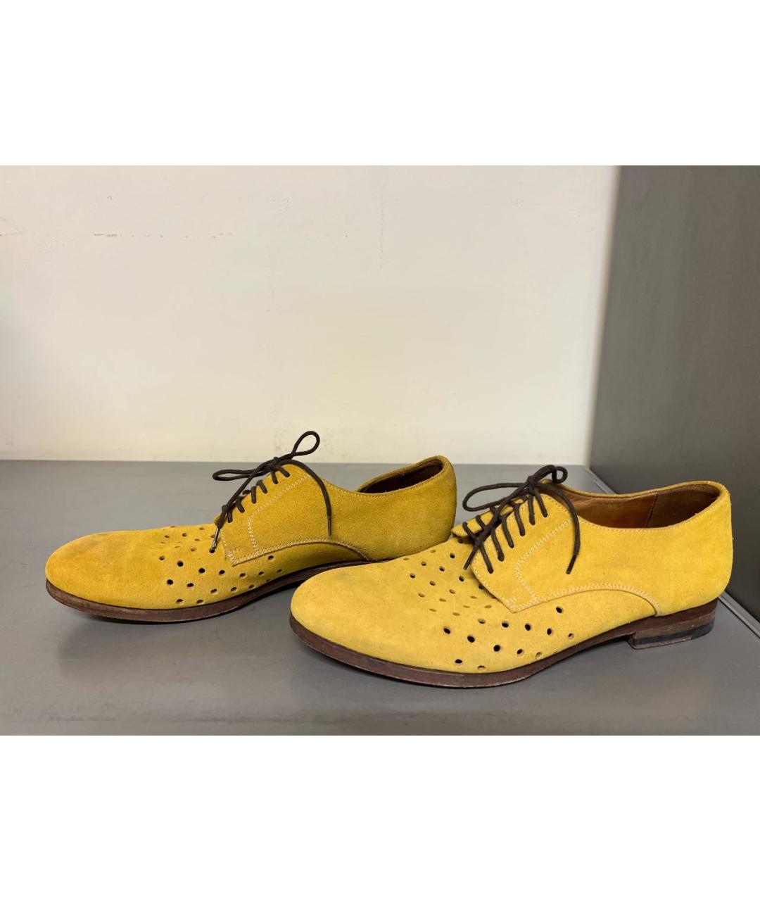 PAUL SMITH Желтые замшевые ботинки, фото 6