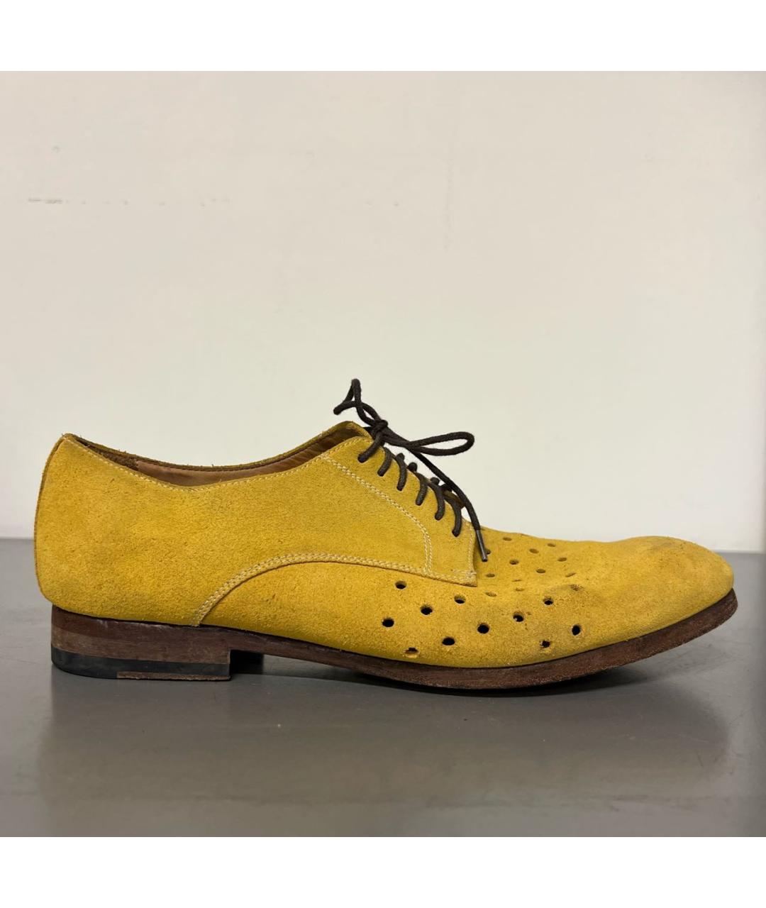 PAUL SMITH Желтые замшевые ботинки, фото 9