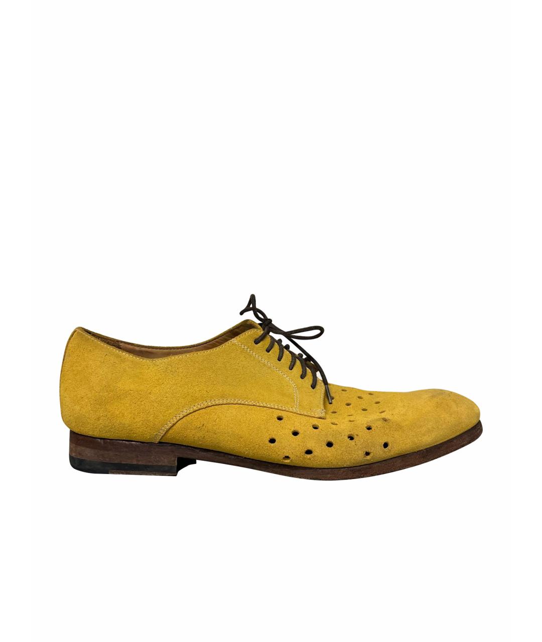 PAUL SMITH Желтые замшевые ботинки, фото 1