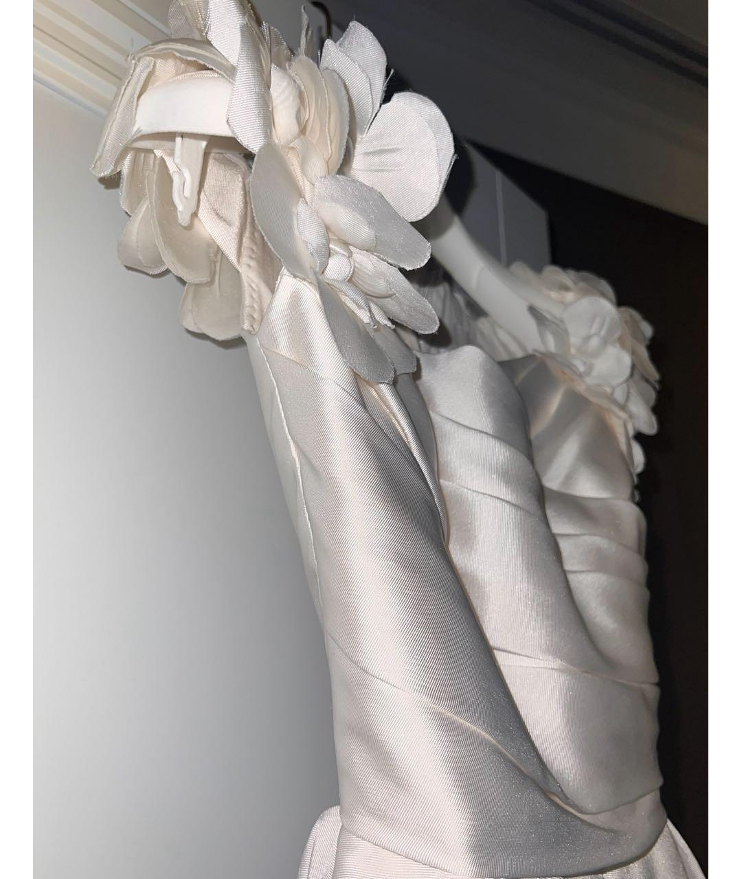 ELIE SAAB Белое атласное свадебное платье, фото 3