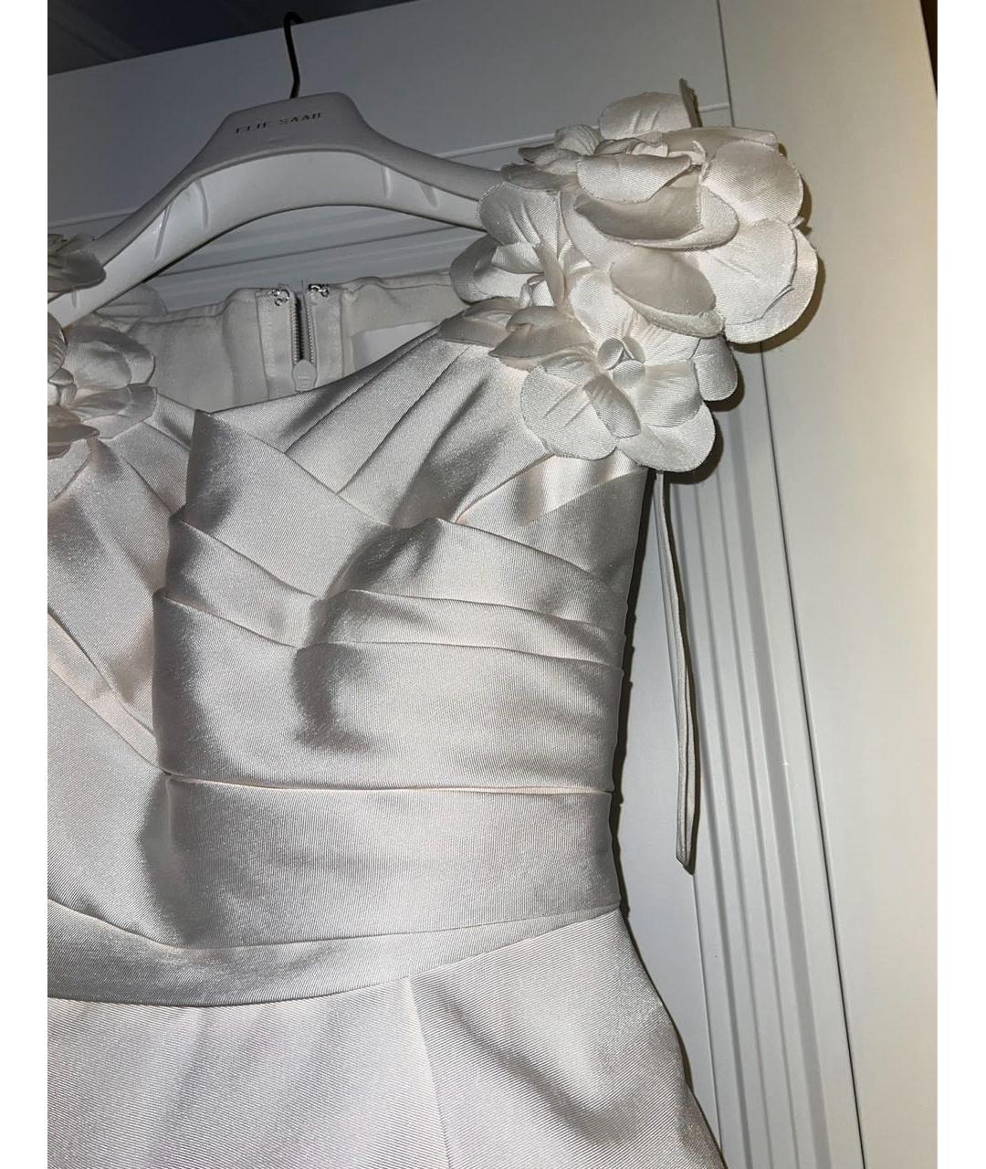 ELIE SAAB Белое атласное свадебное платье, фото 4