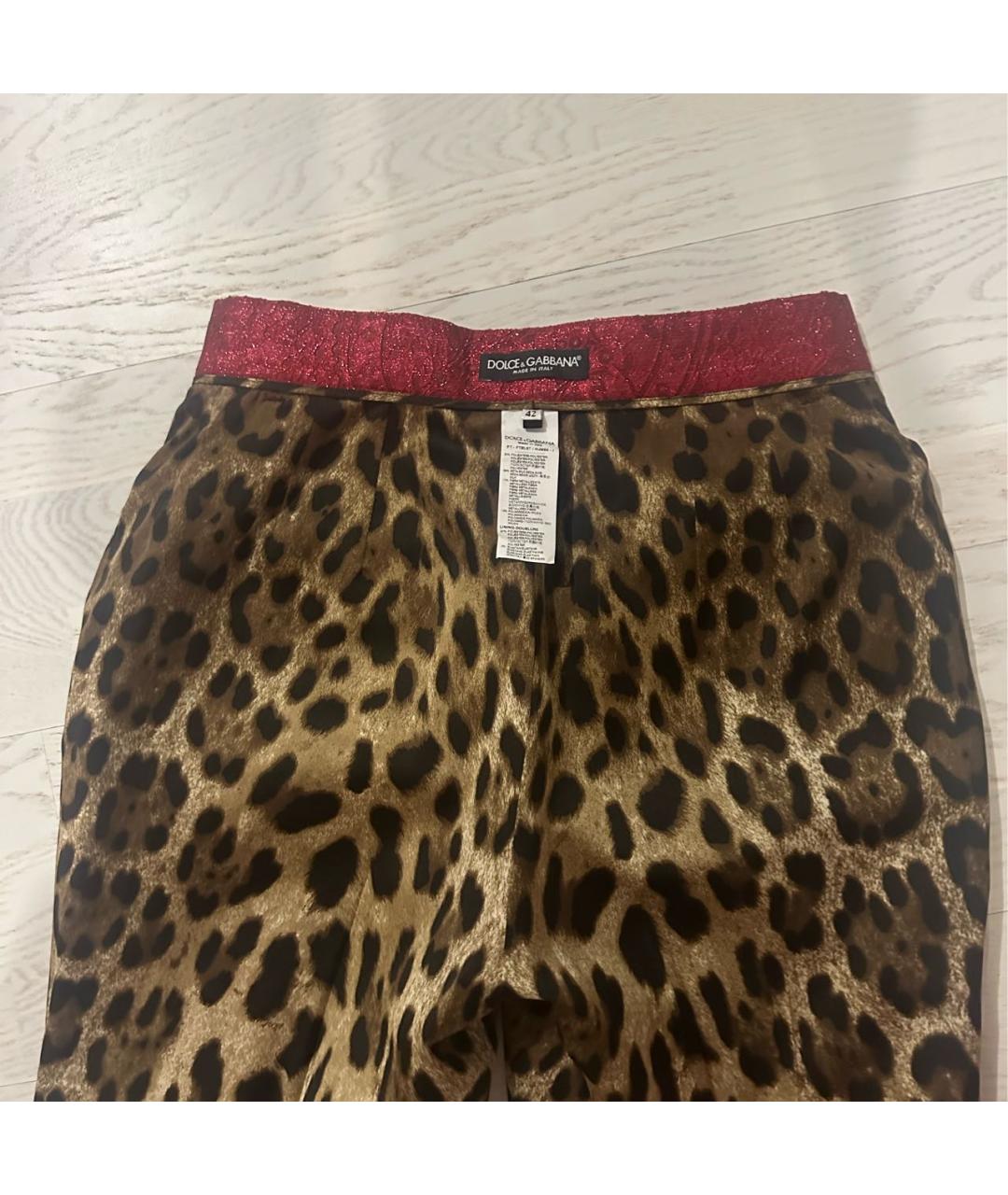 DOLCE&GABBANA Красные прямые брюки, фото 3