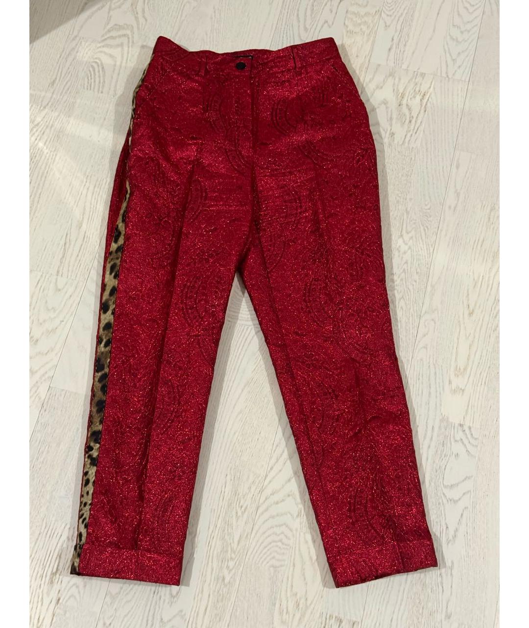 DOLCE&GABBANA Красные прямые брюки, фото 7
