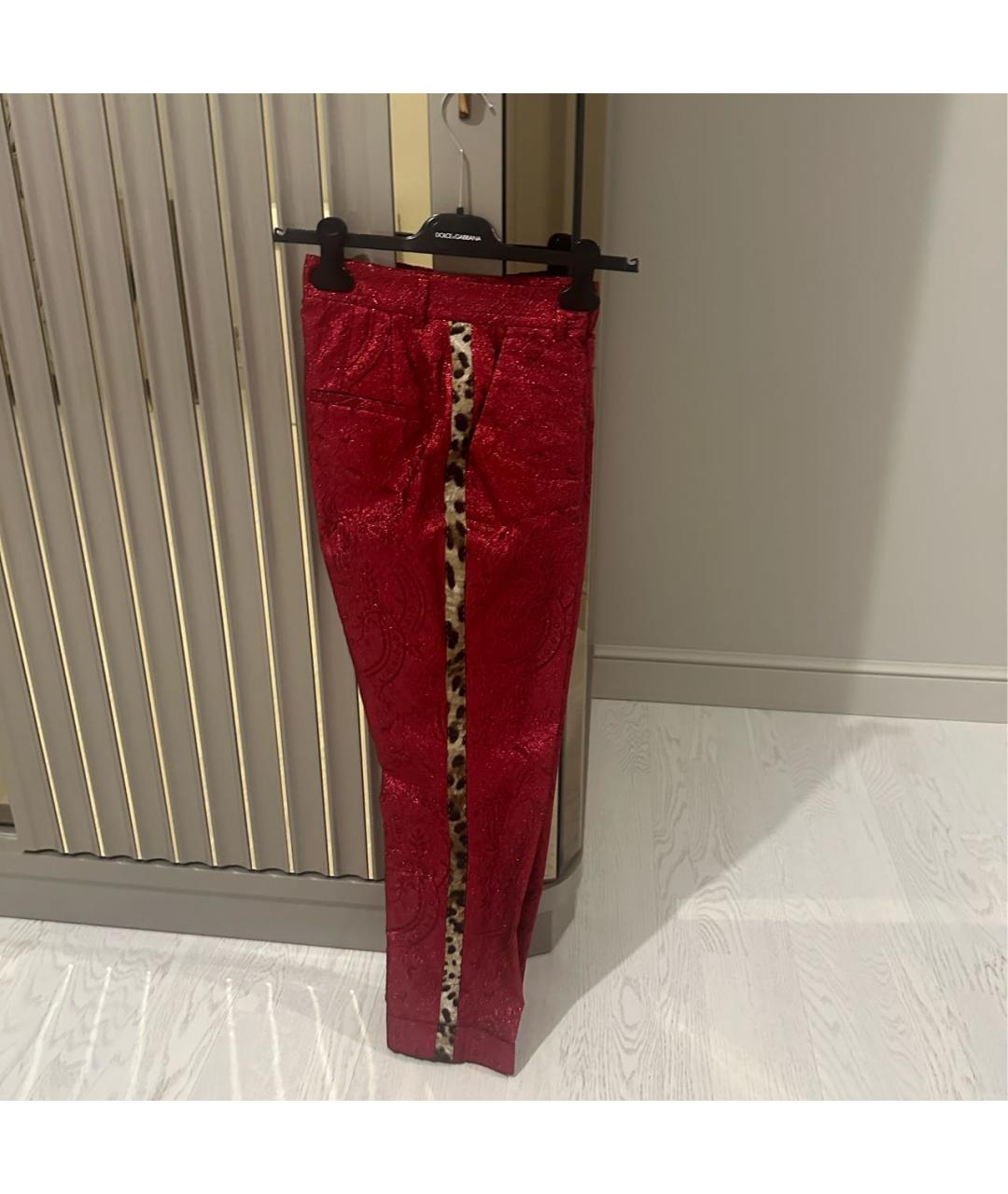 DOLCE&GABBANA Красные прямые брюки, фото 5