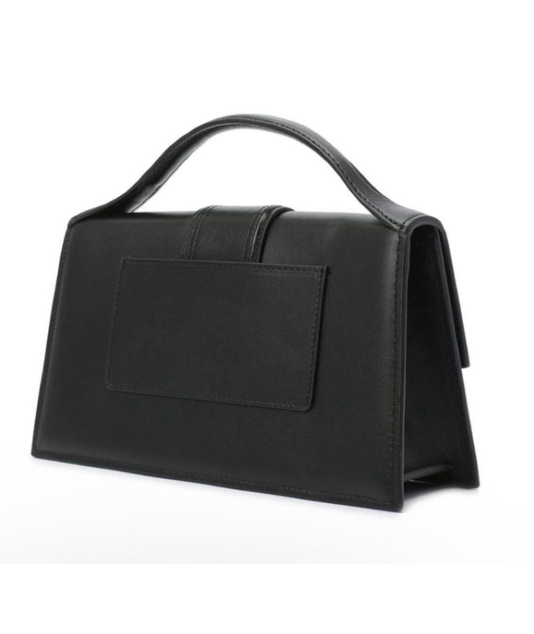 JACQUEMUS Черная кожаная сумка через плечо, фото 3