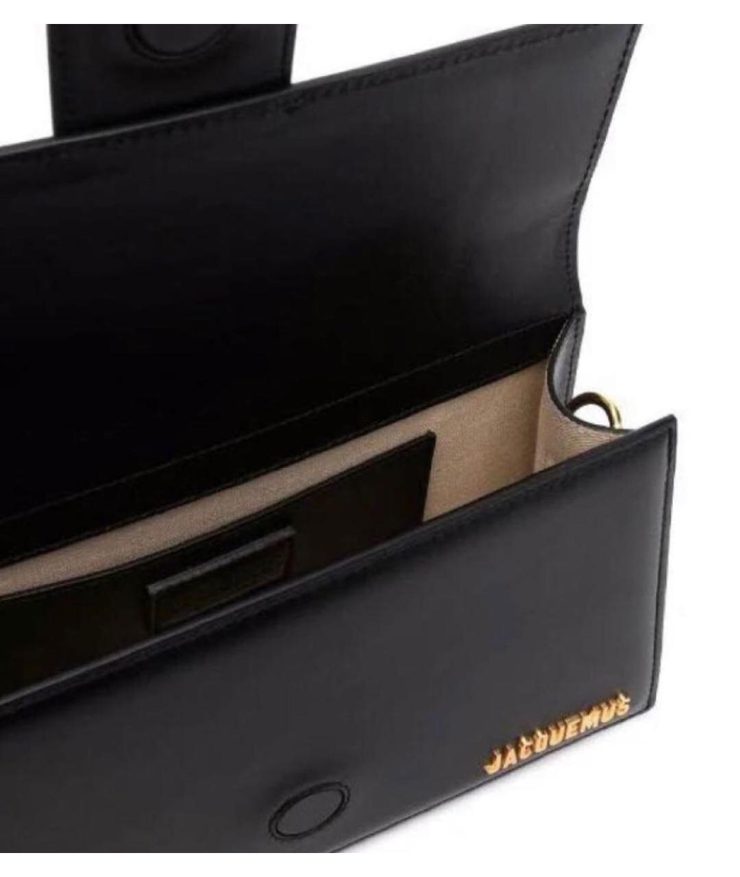 JACQUEMUS Черная кожаная сумка через плечо, фото 4