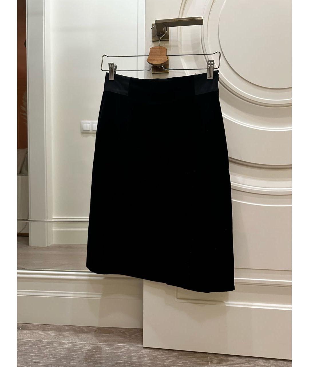 SPORTMAX Черная бархатная юбка миди, фото 5