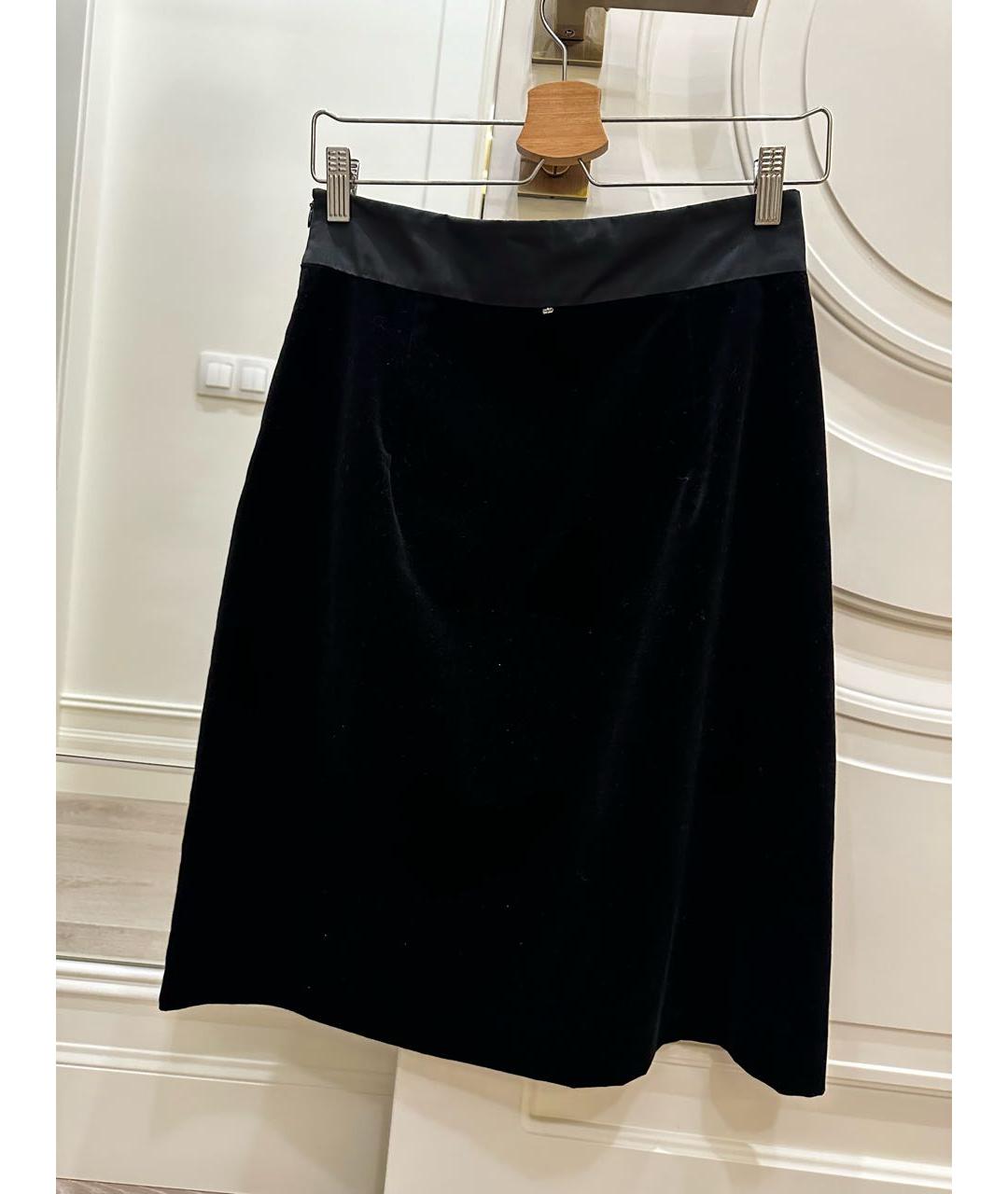 SPORTMAX Черная бархатная юбка миди, фото 4