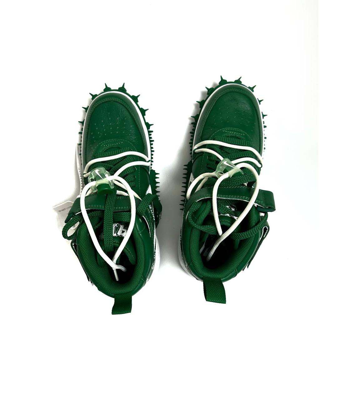 NIKE X OFF-WHITE Зеленые кожаные кроссовки, фото 6