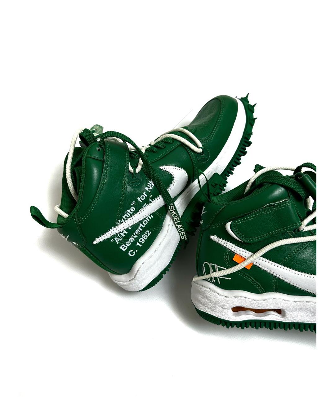 NIKE X OFF-WHITE Зеленые кожаные кроссовки, фото 5